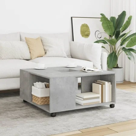 Mesa de centro madera de ingeniería gris hormigón 80x80x40 cm de , Mesas de centro - Ref: Foro24-853176, Precio: 78,19 €, Des...