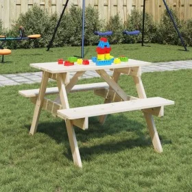 Mesa de picnic para 4 niños agujero para sombrilla madera abeto by , Garden tables - Ref: Foro24-4008983, Price: 71,39 €, Dis...