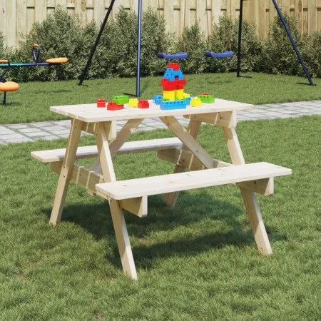 Mesa de picnic para 4 niños agujero para sombrilla madera abeto by , Garden tables - Ref: Foro24-4008983, Price: 71,39 €, Dis...