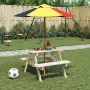 Mesa de picnic para 4 niños agujero para sombrilla madera abeto by , Garden tables - Ref: Foro24-4008983, Price: 71,39 €, Dis...