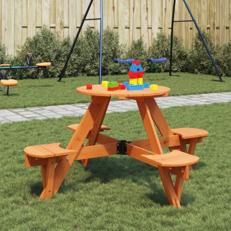 Mesa de picnic para 4 niños agujero para sombrilla madera abeto by , Garden tables - Ref: Foro24-4008988, Price: 100,54 €, Di...