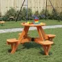 Mesa de picnic para 4 niños agujero para sombrilla madera abeto by , Garden tables - Ref: Foro24-4008988, Price: 98,54 €, Dis...