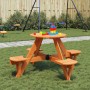 Mesa de picnic para 4 niños agujero para sombrilla madera abeto by , Garden tables - Ref: Foro24-4008988, Price: 100,54 €, Di...