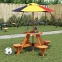 Mesa de picnic para 4 niños agujero para sombrilla madera abeto by , Garden tables - Ref: Foro24-4008988, Price: 98,54 €, Dis...