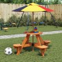 Mesa de picnic para 4 niños agujero para sombrilla madera abeto by , Garden tables - Ref: Foro24-4008988, Price: 100,54 €, Di...