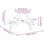 Mesa de picnic para 4 niños agujero para sombrilla madera abeto by , Garden tables - Ref: Foro24-4008988, Price: 98,54 €, Dis...