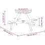 Mesa de picnic para 4 niños agujero para sombrilla madera abeto by , Garden tables - Ref: Foro24-4008988, Price: 100,54 €, Di...