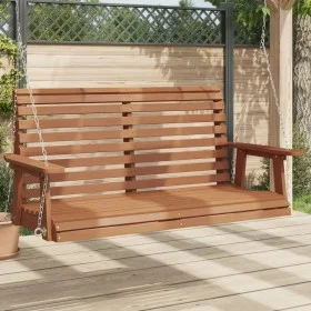 Banco columpio jardín con cadenas de metal madera abeto marrón by , Garden rockers - Ref: Foro24-4008981, Price: 176,73 €, Di...