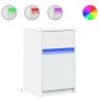 Nachttische mit LED-Lichtern 2 Stück weißes Ingenieurholz von , Nachttische - Ref: Foro24-851999, Preis: 78,40 €, Rabatt: %