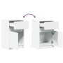 Mesitas de noche con luces LED 2 uds madera ingeniería blanca by , Nightstands - Ref: Foro24-851999, Price: 79,40 €, Discount: %