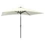 Sombrilla con LED y poste de acero arena 2x3 m de vidaXL, Sombrillas - Ref: Foro24-313787, Precio: 66,13 €, Descuento: %