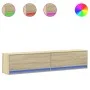 Mueble de TV de pared con LED roble Sonoma 180x31x38 cm de , Muebles TV - Ref: Foro24-3307949, Precio: 146,47 €, Descuento: %