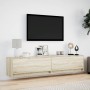 Mueble de TV de pared con LED roble Sonoma 180x31x38 cm de , Muebles TV - Ref: Foro24-3307949, Precio: 153,84 €, Descuento: %