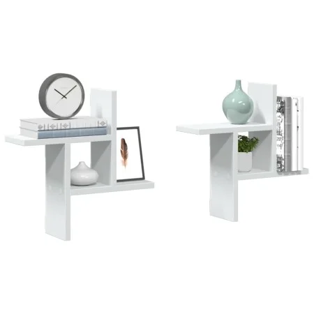 Estantes de pared 2 uds madera contrachapada blanco 38x12x38 cm by , Shelves and shelves - Ref: Foro24-853245, Price: 21,94 €...