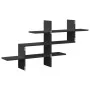 Estantería de pared madera de ingeniería negra 124,5x18x60,5 cm by , Shelves and shelves - Ref: Foro24-853264, Price: 45,86 €...