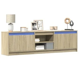 Mueble de TV LED madera de ingeniería roble Sonoma 180x34x50 cm by , TV Furniture - Ref: Foro24-3307914, Price: 141,46 €, Dis...