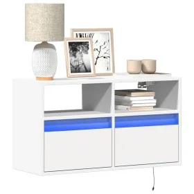TV-Wandmöbel mit LED-Lichtern, weiß, 80x31x45 cm. von , TV-Möbel - Ref: Foro24-852327, Preis: 50,22 €, Rabatt: %