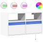 Mueble de TV de pared con luces LED blanco 80x31x45 cm de , Muebles TV - Ref: Foro24-852327, Precio: 50,69 €, Descuento: %