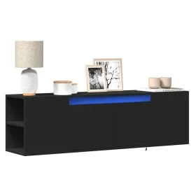 Mueble de TV de pared con luces LED negro 135x31x39,5 cm by , TV Furniture - Ref: Foro24-852384, Price: 89,90 €, Discount: %