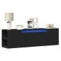 Mueble de TV de pared con luces LED negro 135x31x39,5 cm de , Muebles TV - Ref: Foro24-852384, Precio: 89,90 €, Descuento: %