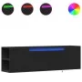 Mueble de TV de pared con luces LED negro 135x31x39,5 cm de , Muebles TV - Ref: Foro24-852384, Precio: 89,90 €, Descuento: %