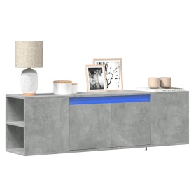 TV-Wandmöbel mit LED-Lichtern in Betongrau, 135x31x39,5 cm. von , TV-Möbel - Ref: Foro24-852386, Preis: 84,45 €, Rabatt: %