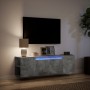 TV-Wandmöbel mit LED-Lichtern in Betongrau, 135x31x39,5 cm. von , TV-Möbel - Ref: Foro24-852386, Preis: 84,45 €, Rabatt: %