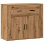 Aparador madera de ingeniería roble artesanal 80x33x70 cm by , Sideboards - Ref: Foro24-857076, Price: 96,64 €, Discount: %
