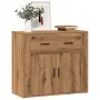 Aparador madera de ingeniería roble artesanal 80x33x70 cm by , Sideboards - Ref: Foro24-857076, Price: 96,64 €, Discount: %
