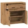Aparador madera de ingeniería roble artesanal 80x33x70 cm by , Sideboards - Ref: Foro24-857076, Price: 96,64 €, Discount: %