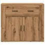 Aparador madera de ingeniería roble artesanal 80x33x70 cm by , Sideboards - Ref: Foro24-857076, Price: 96,64 €, Discount: %