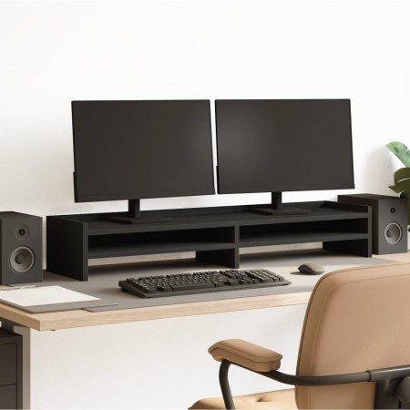 Soporte de monitor madera ingeniería negro 100x24x16 cm by , Computer bases and risers - Ref: Foro24-854725, Price: 40,83 €, ...