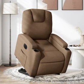 Electric reclining and lifting armchair in brown fabric by , Armchairs - Ref: Foro24-3204396, Price: 326,40 €, Discount: %