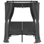 Double sun lounger with side curtains and anthracite gray awning by vidaXL, Loungers - Ref: Foro24-313930, Price: 368,99 €, D...