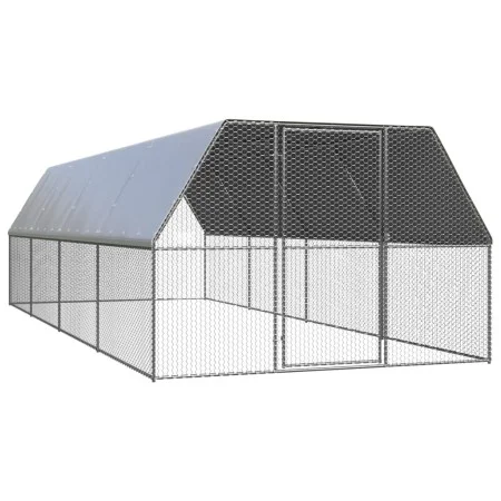 Hühnerstall aus verzinktem Stahl 3x8x2 m von , Käfige und Lebensräume für Kleintiere - Ref: Foro24-3278810, Preis: 430,53 €, ...