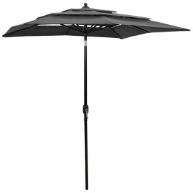 3-tier parasol with anthracite aluminum pole 2x2 m by vidaXL, Umbrellas - Ref: Foro24-313846, Price: 67,25 €, Discount: %