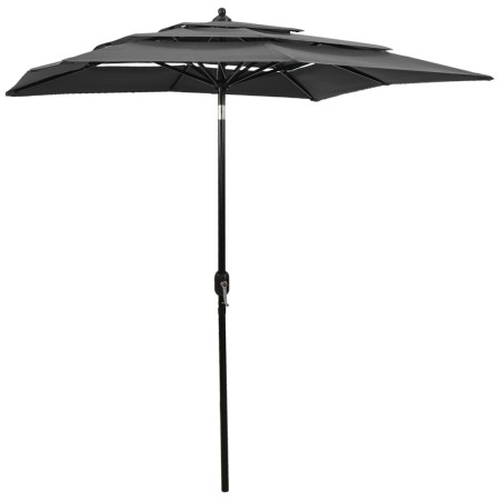 Sombrilla de 3 niveles con poste de aluminio antracita 2x2 m de vidaXL, Sombrillas - Ref: Foro24-313846, Precio: 67,25 €, Des...