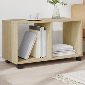 Rollschrank aus Sonoma-Eichen-Ingenieurholz mit Rädern, 72x33x42,5 cm. von , Seitentische - Ref: Foro24-853139, Preis: 37,32 ...