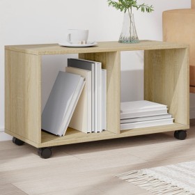 Rollschrank aus Sonoma-Eichen-Ingenieurholz mit Rädern, 72x33x42,5 cm. von , Seitentische - Ref: Foro24-853139, Preis: 37,87 ...