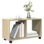 Rollschrank aus Sonoma-Eichen-Ingenieurholz mit Rädern, 72x33x42,5 cm. von , Seitentische - Ref: Foro24-853139, Preis: 37,87 ...