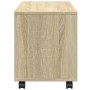 Rollschrank aus Sonoma-Eichen-Ingenieurholz mit Rädern, 72x33x42,5 cm. von , Seitentische - Ref: Foro24-853139, Preis: 37,87 ...
