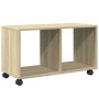 Rollschrank aus Sonoma-Eichen-Ingenieurholz mit Rädern, 72x33x42,5 cm. von , Seitentische - Ref: Foro24-853139, Preis: 37,87 ...