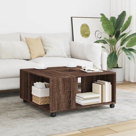 Mesa de centro madera de ingeniería marrón roble 80x80x40 cm by , Coffee table - Ref: Foro24-853179, Price: 81,74 €, Discount: %