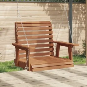 Silla columpio jardín con cadenas de metal madera abeto marrón by , Garden rockers - Ref: Foro24-4008979, Price: 124,57 €, Di...