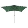 Umbrella with LED and green steel pole 2x3 m by vidaXL, Umbrellas - Ref: Foro24-313786, Price: 54,76 €, Discount: %