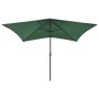 Regenschirm mit LED und grünem Stahlmast 2x3 m von vidaXL, Sonnenschirme - Ref: Foro24-313786, Preis: 55,01 €, Rabatt: %