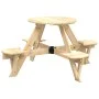 Mesa de picnic para 4 niños agujero para sombrilla madera abeto de , Mesas de jardín - Ref: Foro24-4008987, Precio: 92,38 €, ...