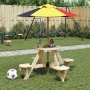 Mesa de picnic para 4 niños agujero para sombrilla madera abeto de , Mesas de jardín - Ref: Foro24-4008987, Precio: 92,38 €, ...