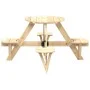 Mesa de picnic para 4 niños agujero para sombrilla madera abeto de , Mesas de jardín - Ref: Foro24-4008987, Precio: 92,38 €, ...