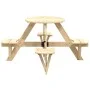 Mesa de picnic para 4 niños agujero para sombrilla madera abeto de , Mesas de jardín - Ref: Foro24-4008987, Precio: 92,38 €, ...